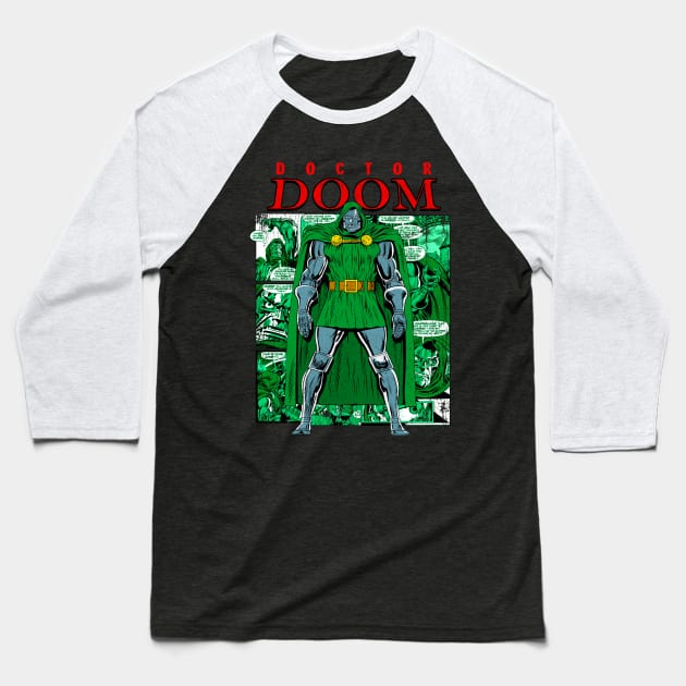 Doctor Doom Baseball T-Shirt by OniSide